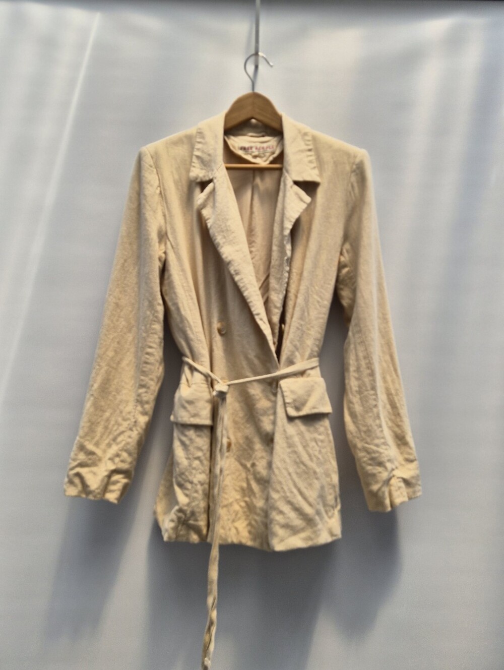Free People Olivia Linen Blazer Jacket Small Natural Beige Ivory Resortwear Boho